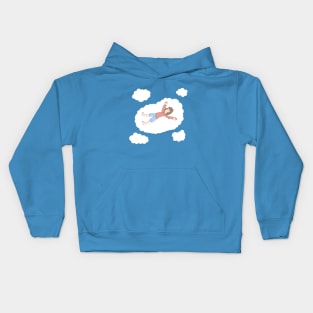 Sleeping on clouds Kids Hoodie